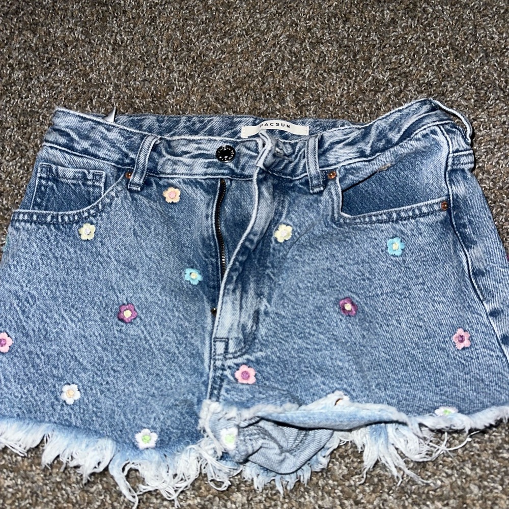 High rise pac sun festival Denim Shorts